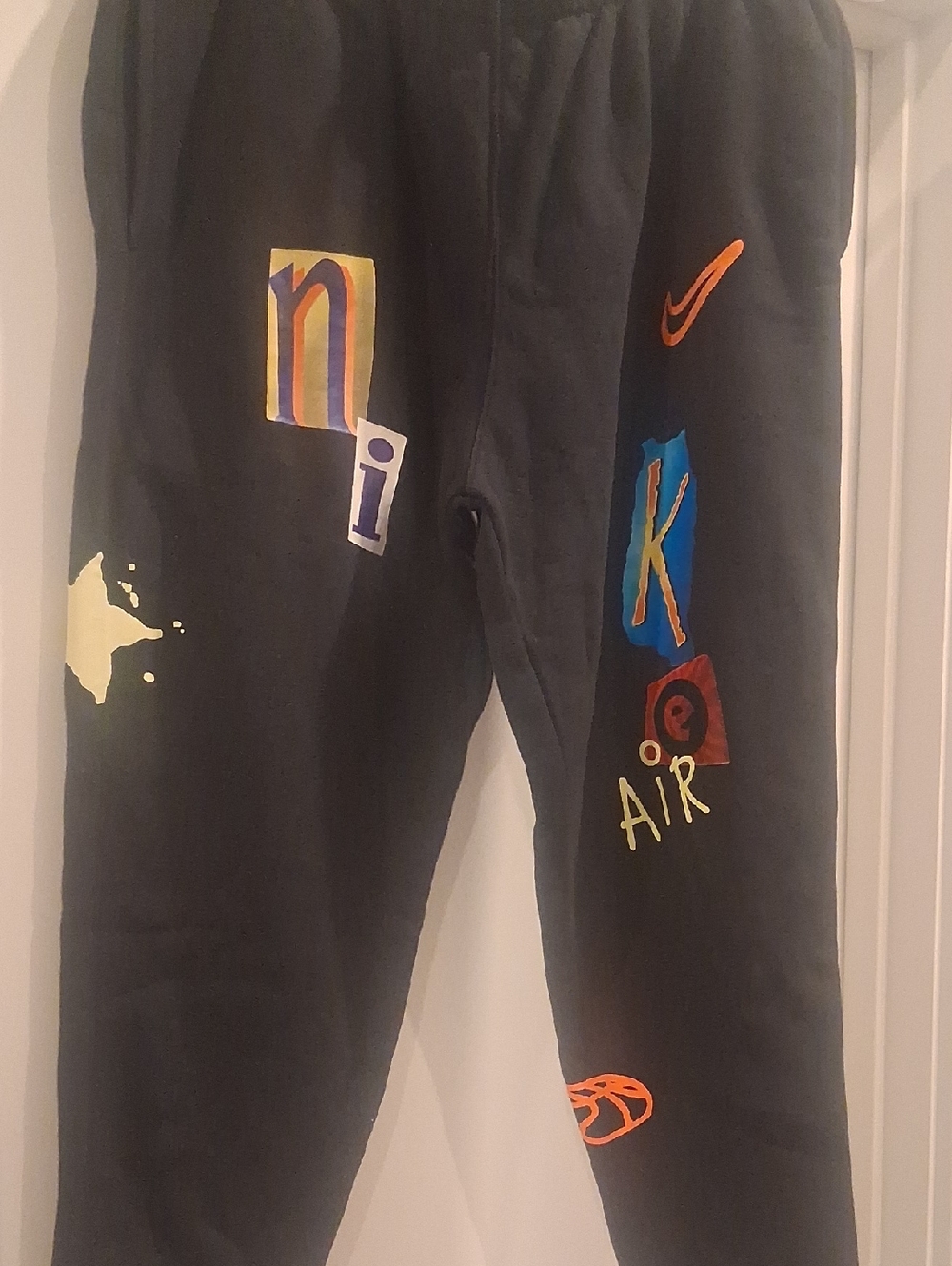 Nike Black Sweatpants with Multicolor AIR Graphics